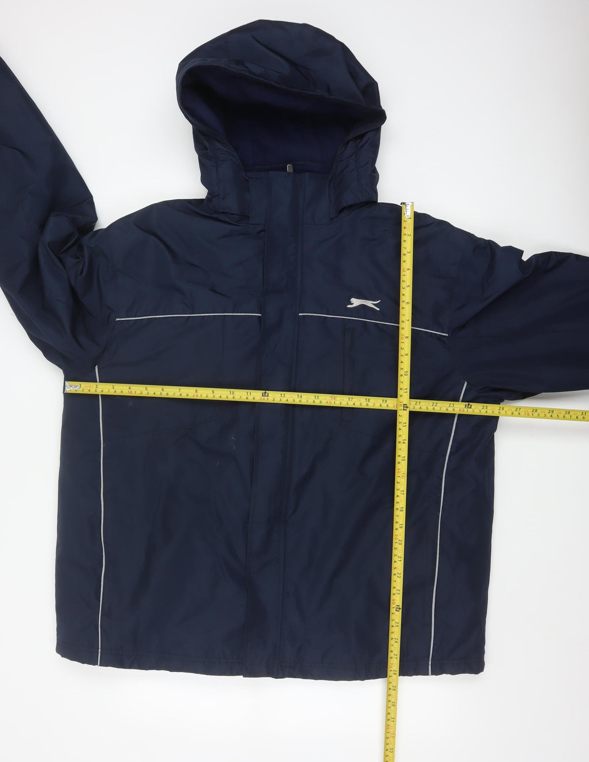 Slazenger Men’s Blue XL Hooded Reflective Full Zip Windbreaker Jacket