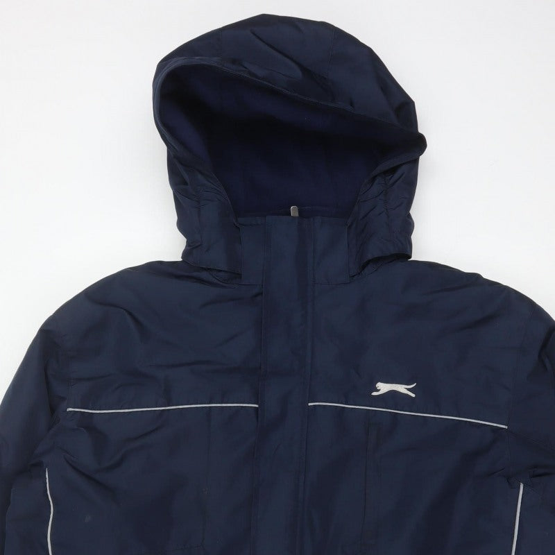 Slazenger Men’s Blue XL Hooded Reflective Full Zip Windbreaker Jacket