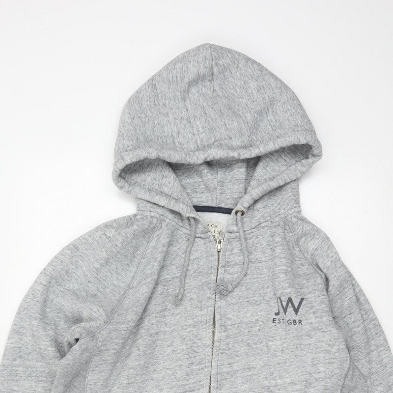 Jack Wills Men’s Grey XL Full Zip Logo Hoodie Fleece
