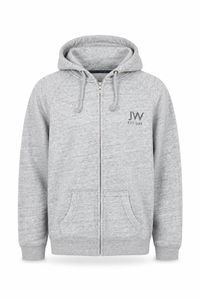 Jack Wills Men’s Grey XL Full Zip Logo Hoodie Fleece