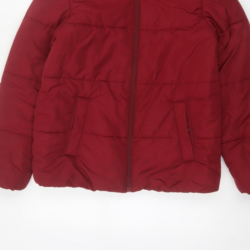 M&S Women’s Red UK 10 Hooded Shower Resistant Puffer Jacket
