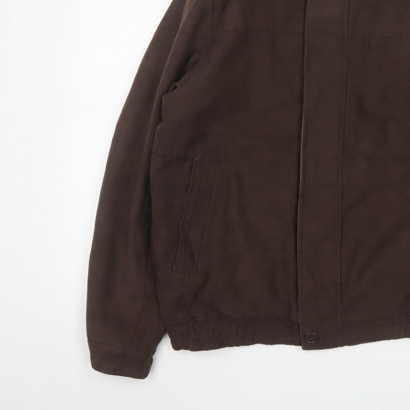 Bhs Women’s Brown Medium Basic Jacket Full Zip Lined Collared
