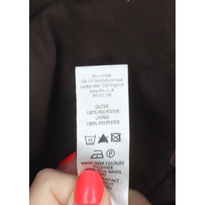 Bhs Women’s Brown Medium Basic Jacket Full Zip Lined Collared
