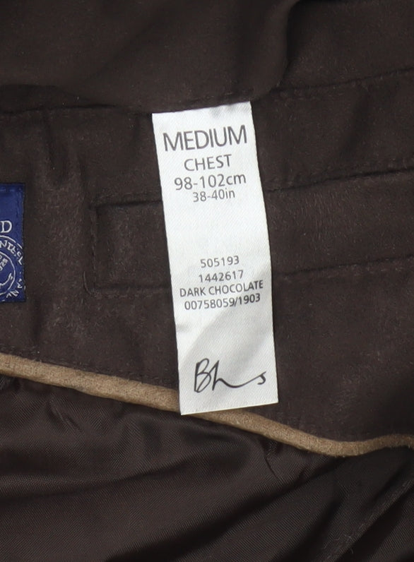 Bhs Women’s Brown Medium Basic Jacket Full Zip Lined Collared