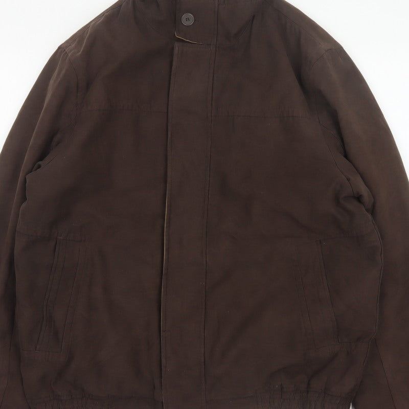 Bhs Women’s Brown Medium Basic Jacket Full Zip Lined Collared
