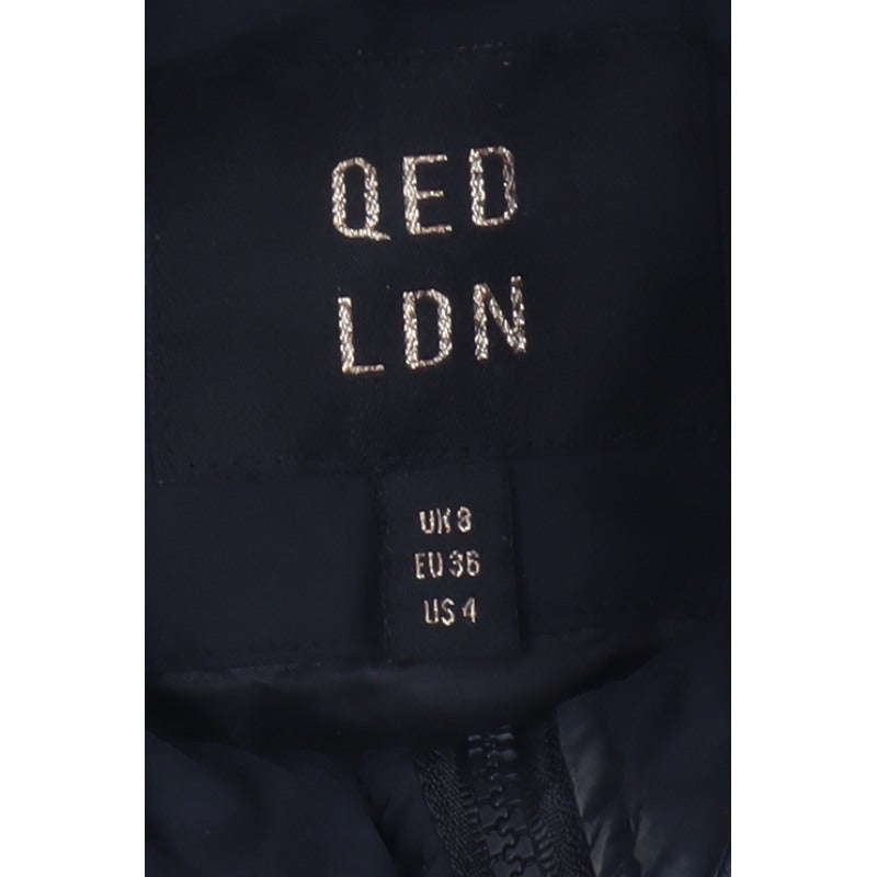 QED LDN Women’s Black UK 8 Hooded Fur Trim Puffer Jacket