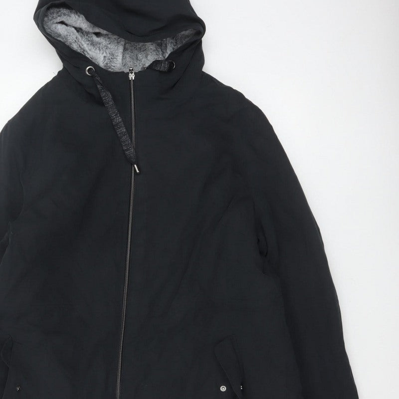Bonmarché Women’s Black Size 18 Hooded Faux Fur Lined Parka Jacket