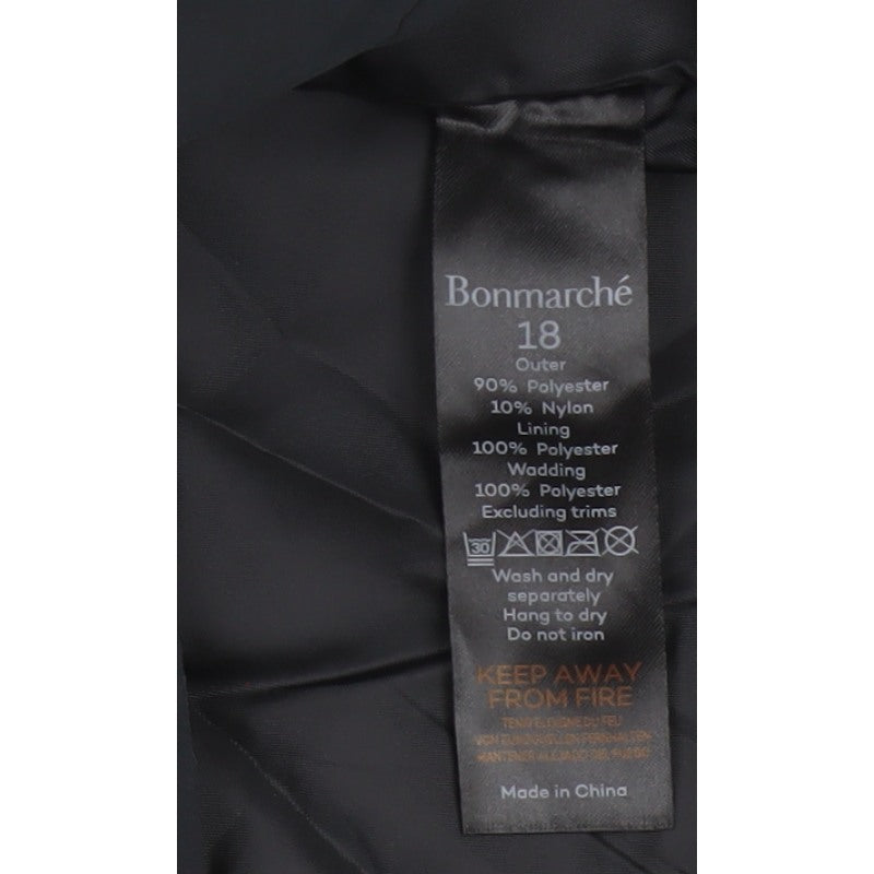 Bonmarché Women’s Black Size 18 Hooded Faux Fur Lined Parka Jacket