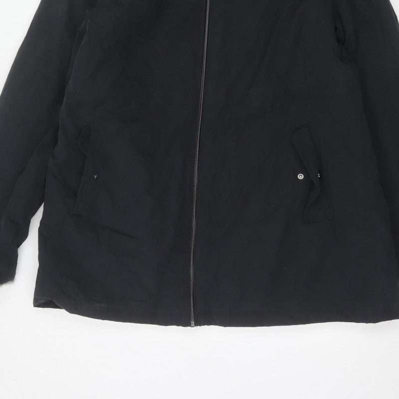 Bonmarché Women’s Black Size 18 Hooded Faux Fur Lined Parka Jacket