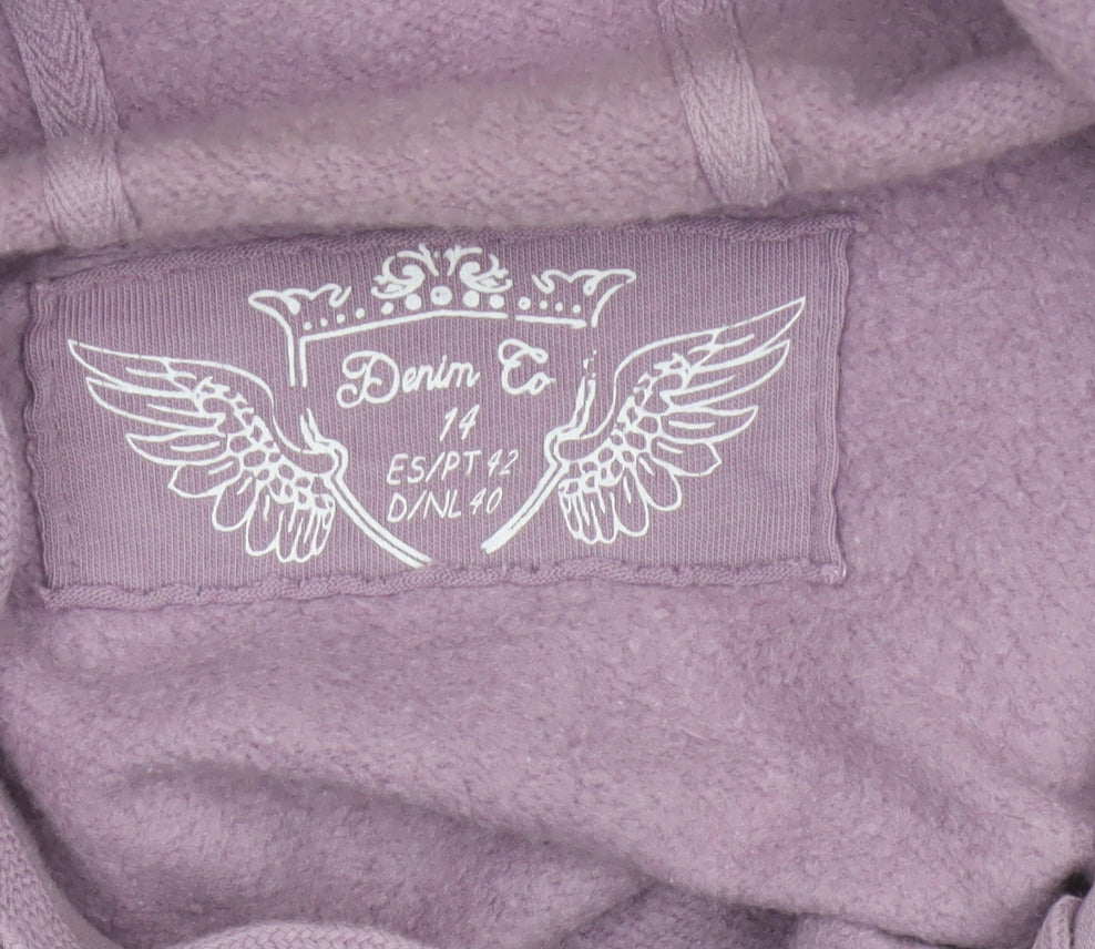 Denim Co Women Purple UK 14 Pullover Hoodie Florida Keys Graphic