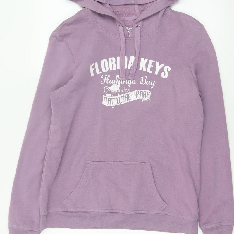 Denim Co Women Purple UK 14 Pullover Hoodie Florida Keys Graphic