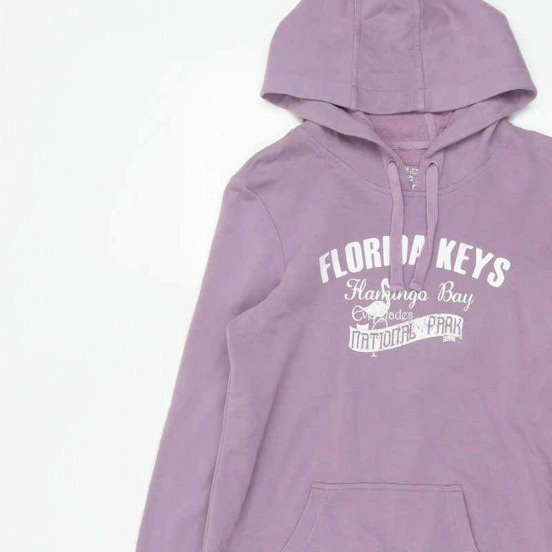 Denim Co Women Purple UK 14 Pullover Hoodie Florida Keys Graphic