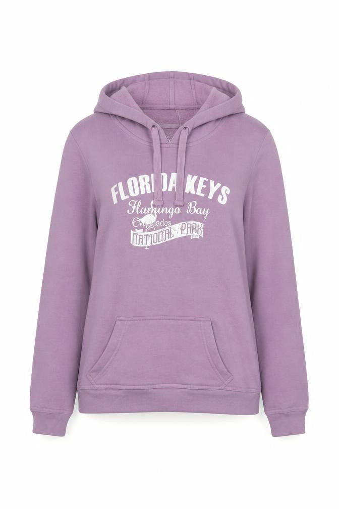 Denim Co Women Purple UK 14 Pullover Hoodie Florida Keys Graphic