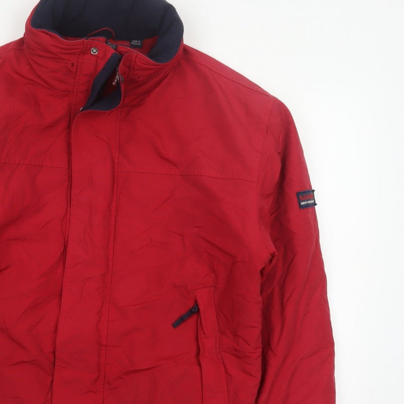 Maine New England Men’s Red Small Nylon Insulated Zip Jacket