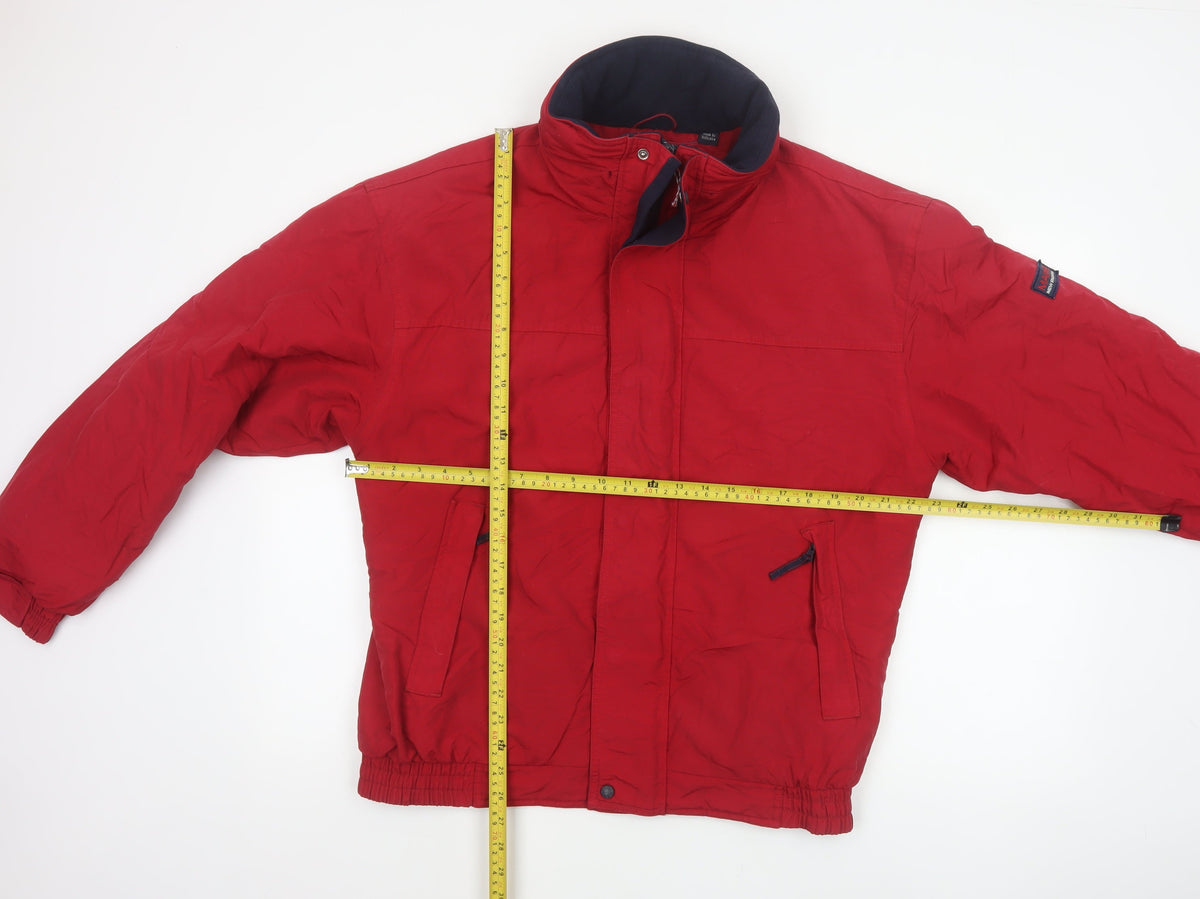 Maine New England Men’s Red Small Nylon Insulated Zip Jacket