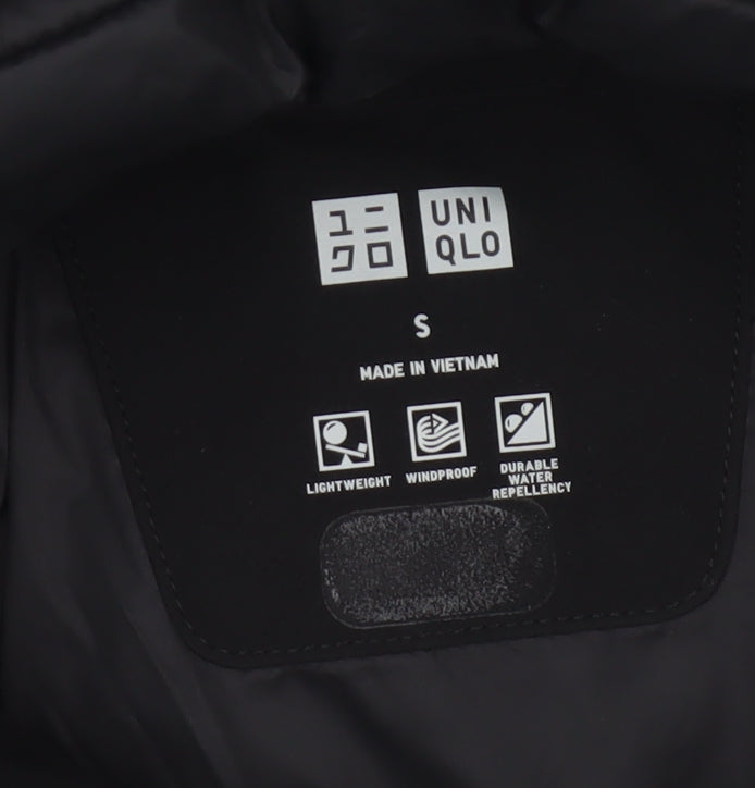 Uniqlo Women Black S Hooded Down Puffer Jacket Windproof