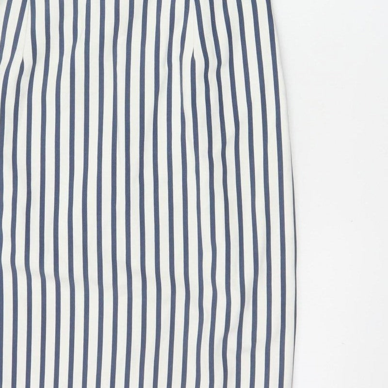 Oasis Women’s Blue White Striped UK 10 Pencil Knee Length Dress