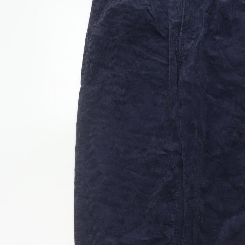 Per Una Women’s Navy Blue Corduroy Tapered Trousers Size 8
