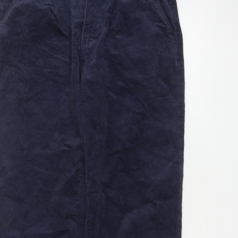 Per Una Women’s Navy Blue Corduroy Tapered Trousers Size 8