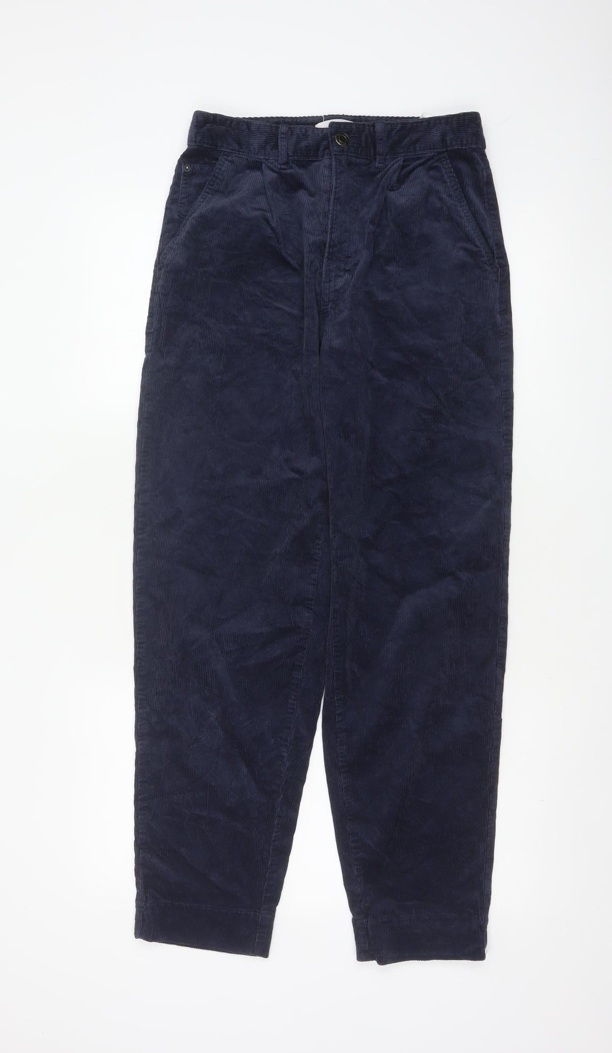 Per Una Women’s Navy Blue Corduroy Tapered Trousers Size 8