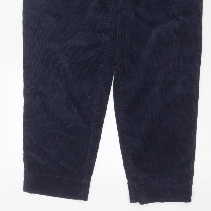 Per Una Women’s Navy Blue Corduroy Tapered Trousers Size 8