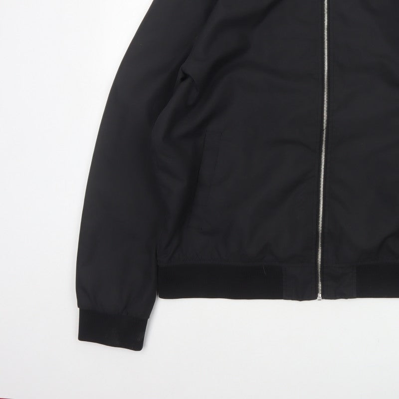 River Island Men’s Black XL Bomber Jacket Full Zip Lined