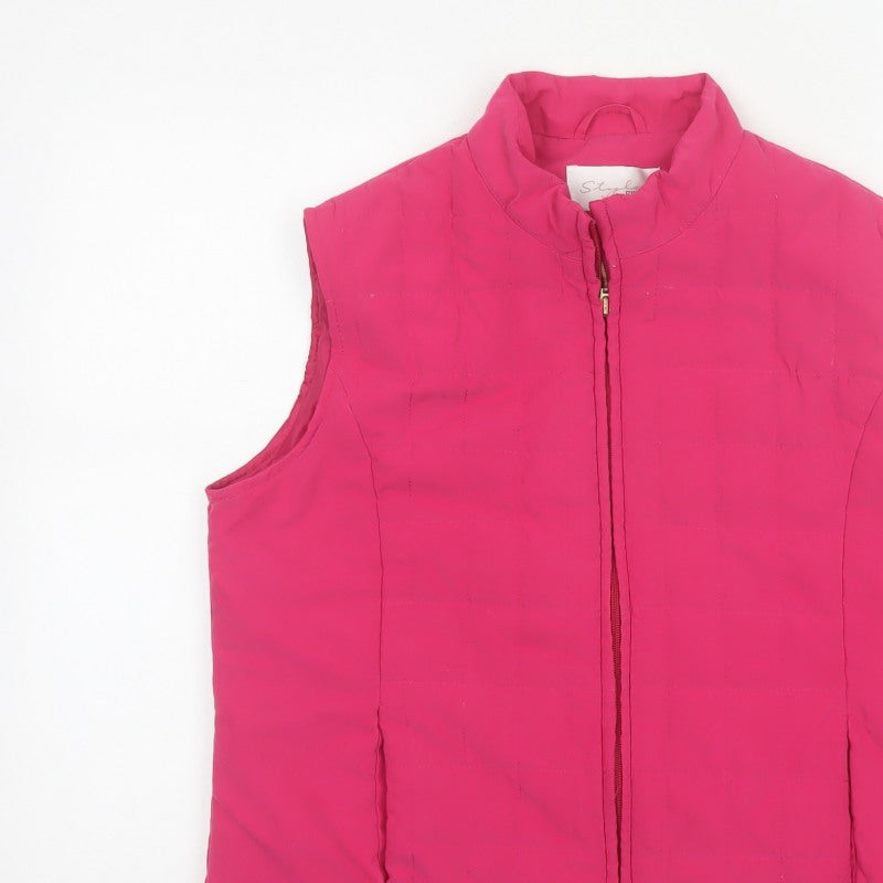 Style by EWM Women Pink Size 14 Padded Quilted Puffer Waistcoat Gilet