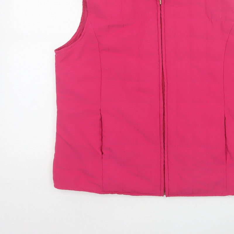 Style by EWM Women Pink Size 14 Padded Quilted Puffer Waistcoat Gilet