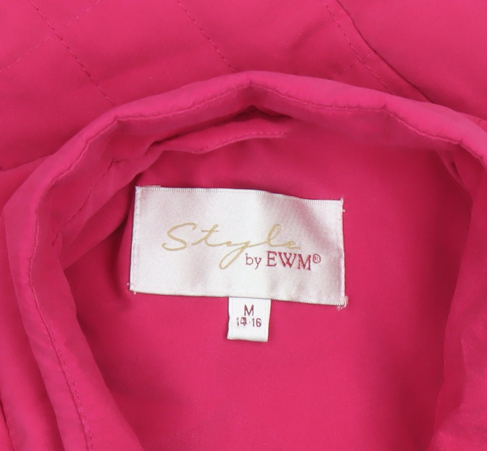 Style by EWM Women Pink Size 14 Padded Quilted Puffer Waistcoat Gilet