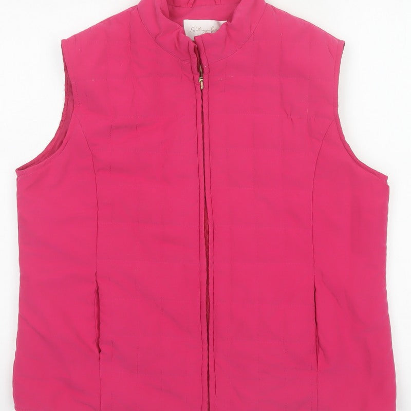 Style by EWM Women Pink Size 14 Padded Quilted Puffer Waistcoat Gilet