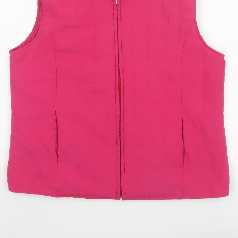 Style by EWM Women Pink Size 14 Padded Quilted Puffer Waistcoat Gilet