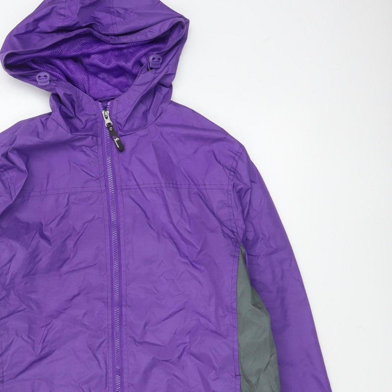 5 Apparel Women’s Purple M Hooded Full Zip Windbreaker Jacket
