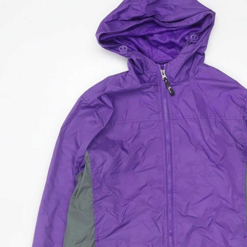 5 Apparel Women’s Purple M Hooded Full Zip Windbreaker Jacket