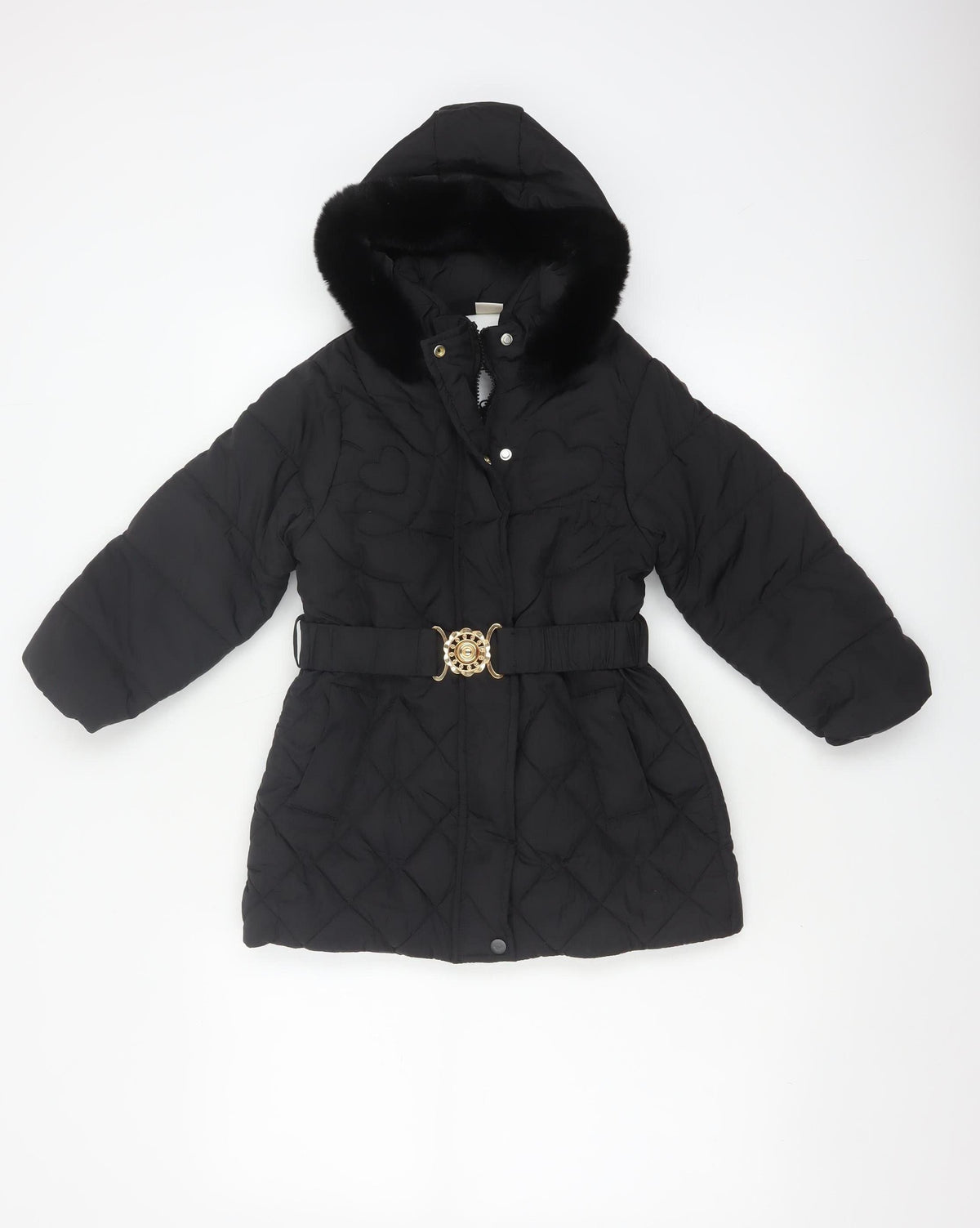 JOMARO Girls Black 4-5 Years Puffer Coat
