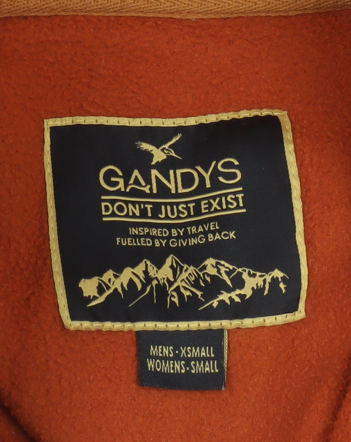 Gandys Men’s Orange Black XS 1/2 Zip Fleece Pullover Outdoor Sweatshirt