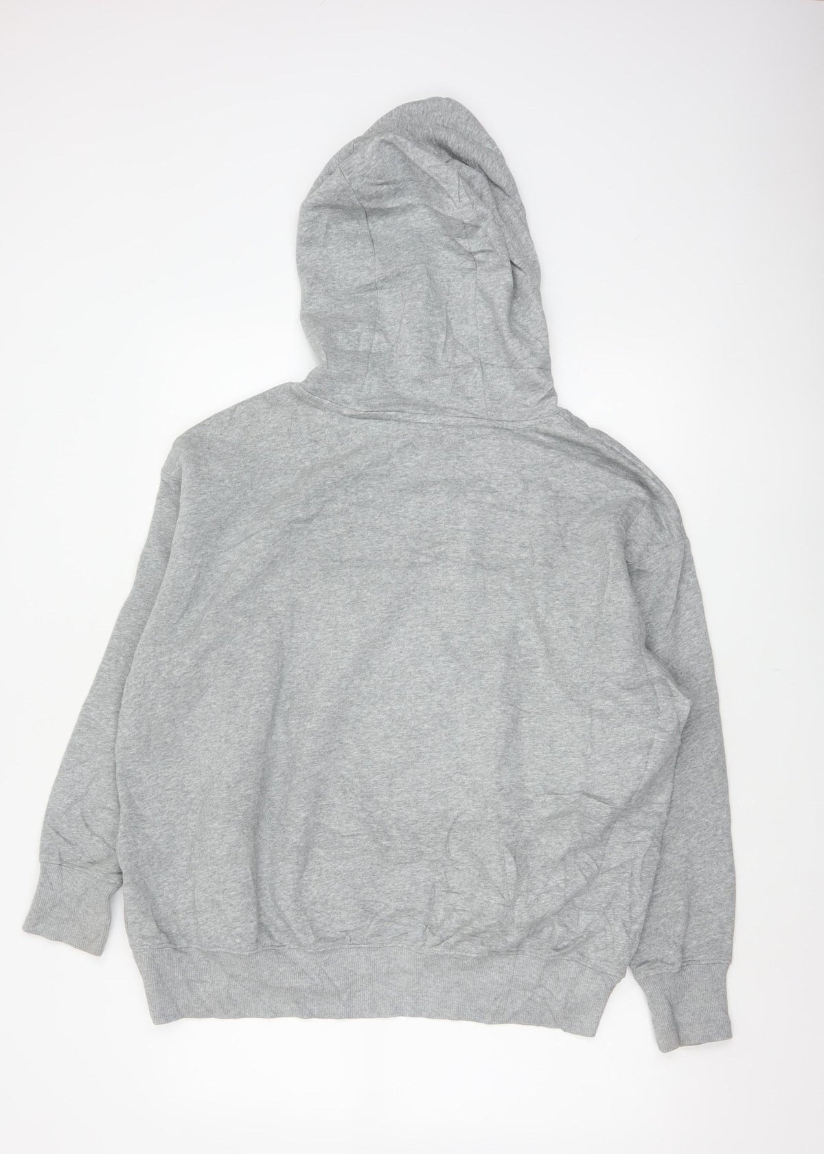 Nike Men's Grey Small Swoosh Pullover Hoodie Sports Logo