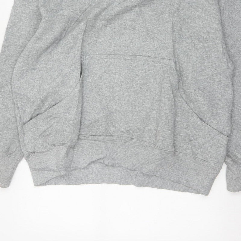 Nike Men's Grey Small Swoosh Pullover Hoodie Sports Logo