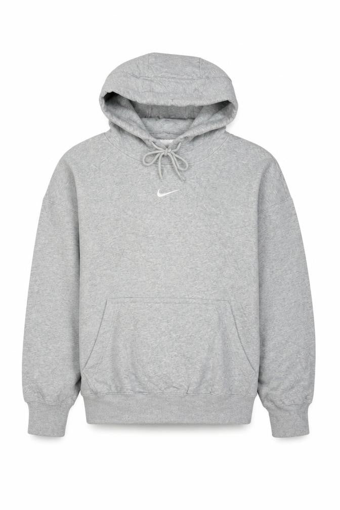 Nike Men's Grey Small Swoosh Pullover Hoodie Sports Logo