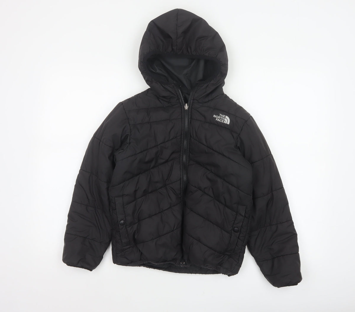 The North Face Boys Black M Hooded Quilted Puffer Jacket