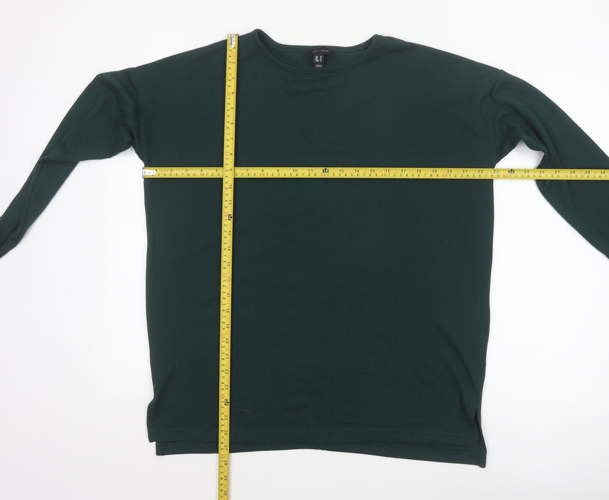 New Look Women Green Size S Basic Long Sleeve Crew Neck T-Shirt