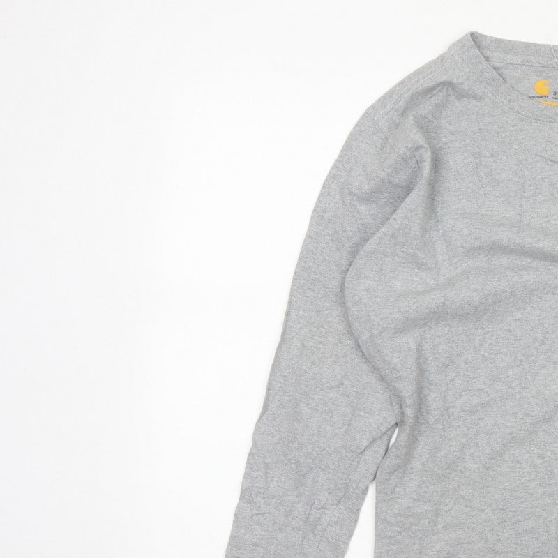 Carhartt Women Grey S Original Fit Long Sleeve Crew Neck T-Shirt