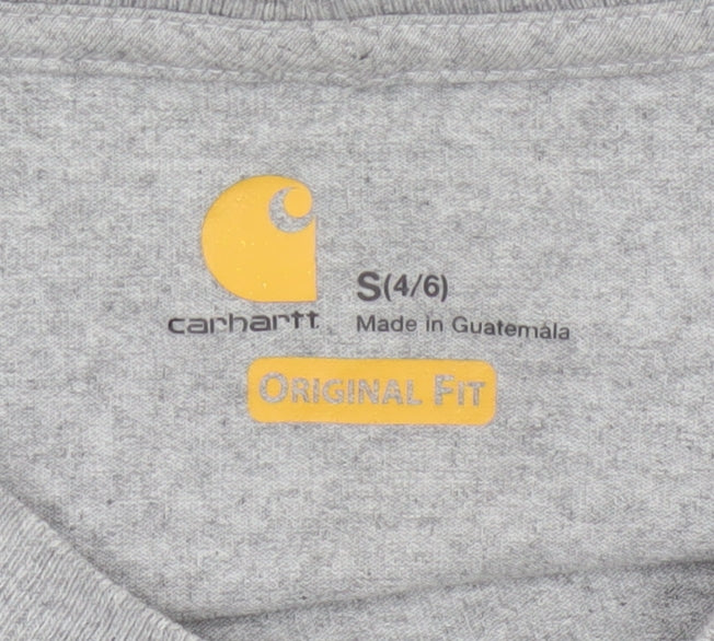 Carhartt Women Grey S Original Fit Long Sleeve Crew Neck T-Shirt