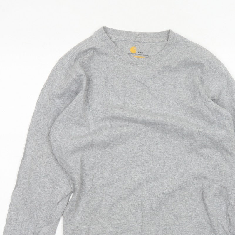 Carhartt Women Grey S Original Fit Long Sleeve Crew Neck T-Shirt