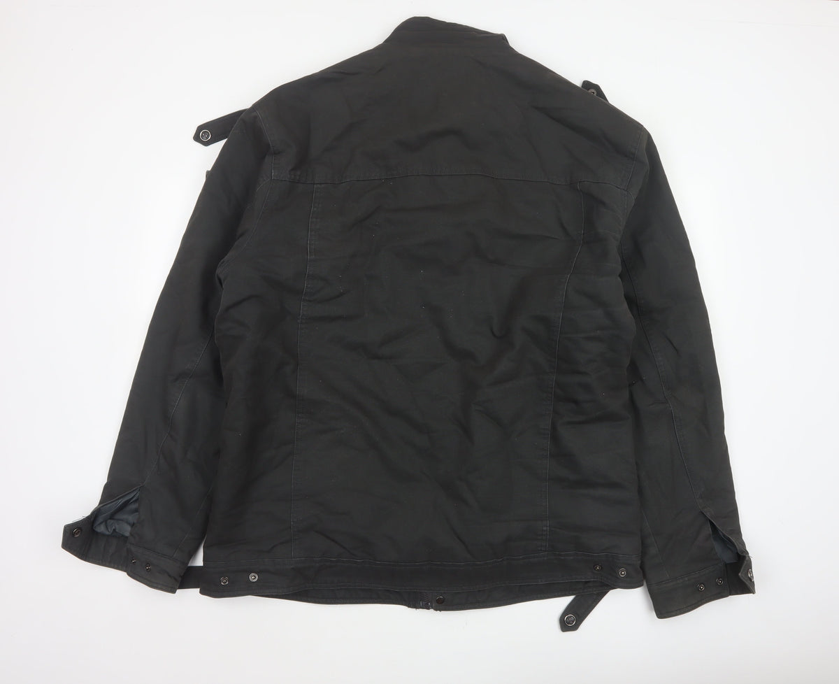 Outdoor Jacket Men Black 2XL Military Cotton Lined Utility Jacket
