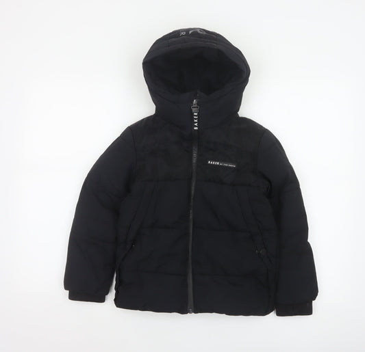 Baker by Ted Baker Boys Black 7 Years Hooded Puffer Jacket