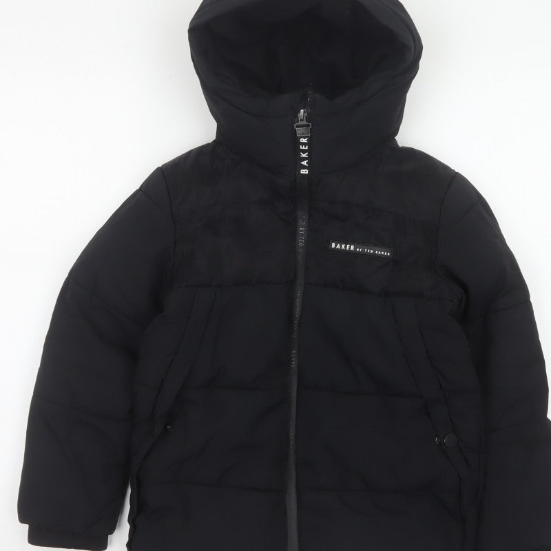Baker by Ted Baker Boys Black 7 Years Hooded Puffer Jacket