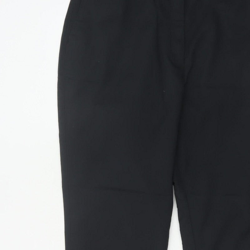 M&S Women Black Size 16 Regular Tapered Tailored Work Trousers