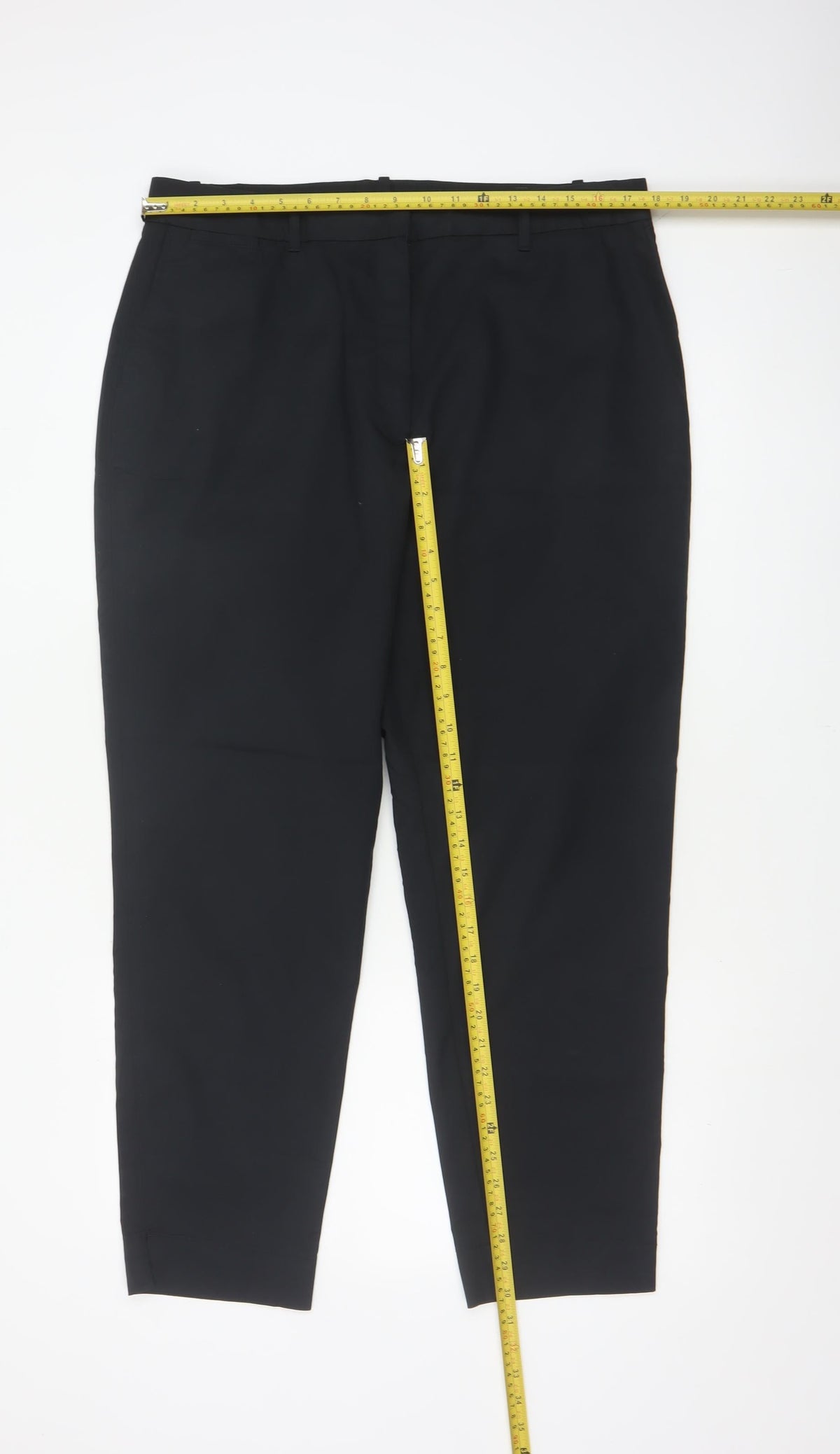 M&S Women Black Size 16 Regular Tapered Tailored Work Trousers