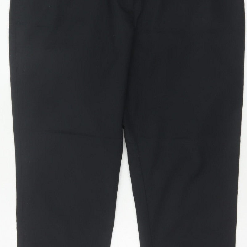 M&S Women Black Size 16 Regular Tapered Tailored Work Trousers
