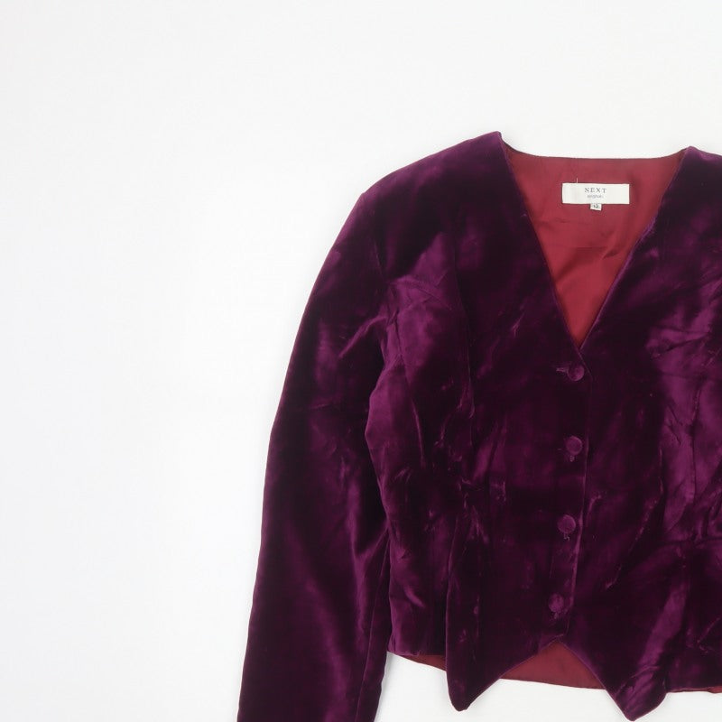 Next Originals Women’s Purple Velvet Blazer Jacket UK 12 Formal